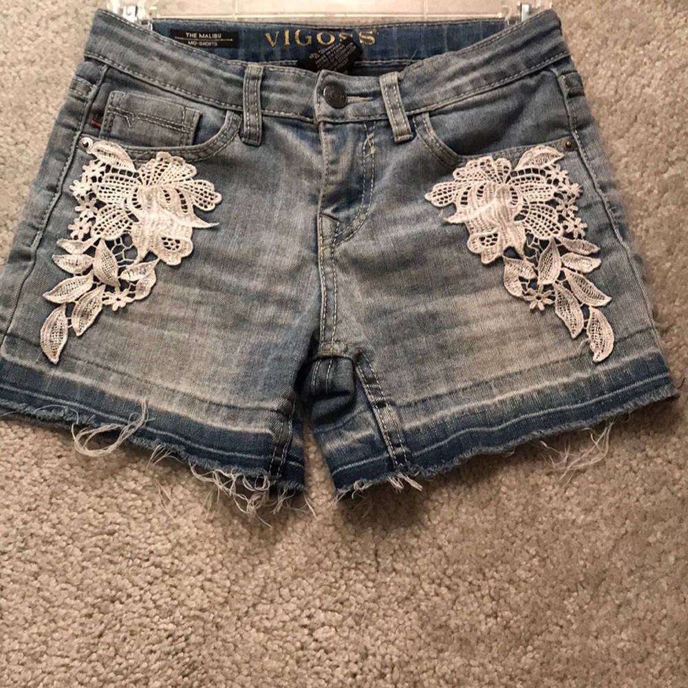 Jean shorts with lace size 12 for girls